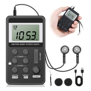 Mini Radio Am Fm Portatil Recarregabilidade Com Fone Ouvido Mini Radio Am Fm Portatil Recarregabilidade Com Fone Ouvido