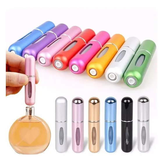 5 Mini Frasco Porta Perfume Recarregável Spray Bolsa Viagem Portátil 5ml Vaporizador Atomizador Mini Refil Borrifador