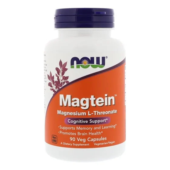 Magtein Magnésio L-theonate Now Foods 90 Caps Vegan Sabor Sem sabor