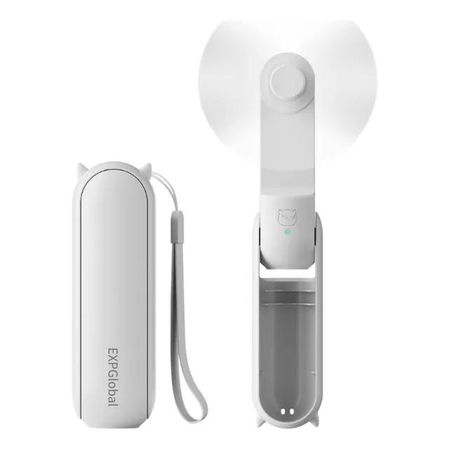 Mini Ventilador De Mano Usb Portatil Recargable 3en1 Lintern Color Blanco