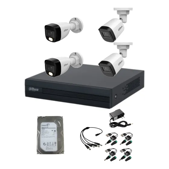 Kit Dvr 4ch-2-b1a21/2-hfw1209cna Led/audio + Dd500gb/balum