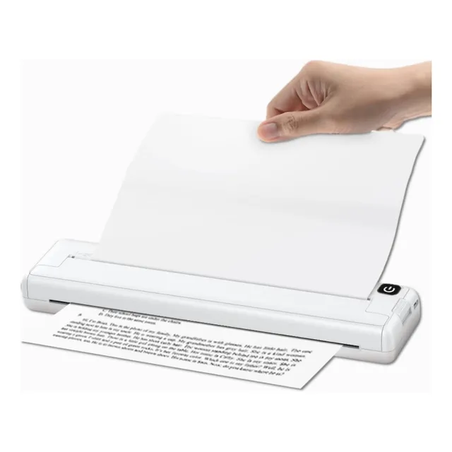 Impresora A4 Bluetooth Inalambrica Portatil + Hojas Color Blanco