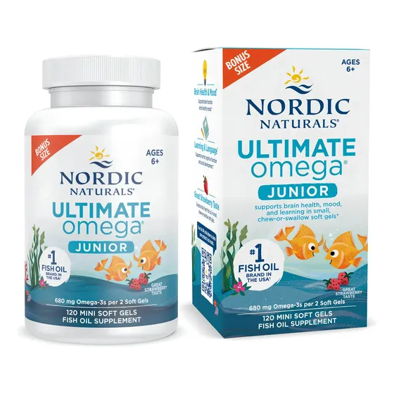 Nordic Naturals Ultimate Omega Jr., fresa, 120 minicápsulas, sabor sin sabor | Cuotas sin interés