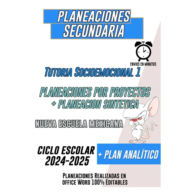 Planeación Tutoria 1 Sintetica Y Por Proyectos Secundaria (Reacondicionado)