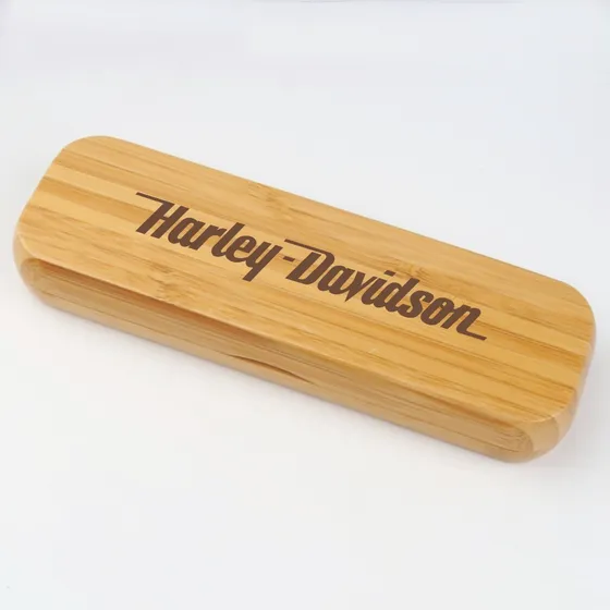 Boligrafo Con Funda De Bambu + Personalizado Logo + Nombre