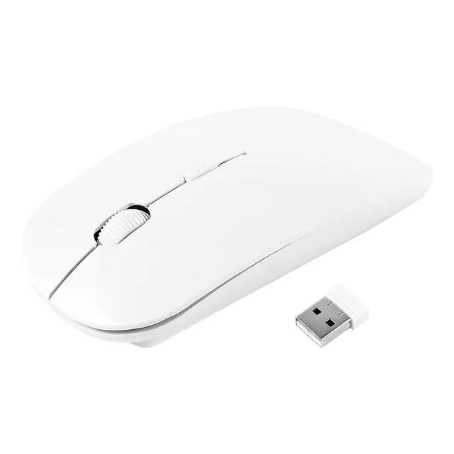 Mouse Inalámbrico Ultra Delgado Slim Tipo Mac Oficina - Otec Color Blanco