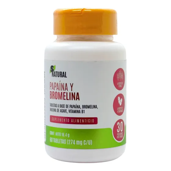 Papaina Bromelina Enzimas Digestivas 60 Capsulas Snatural