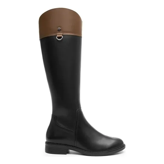 Bota Larga Flexi 120903 Piel Semivestir Cierre Lateral