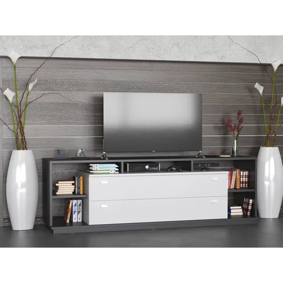 Mesa Rack Tv Led 1.80 Melamina Moderno Living Modular