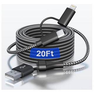 Cabo Usb C 4 Em 1 Cabo Lightning 20ft/6m, Carregamento RĂĄpid Cabo Usb C 4 Em 1 Cabo Lightning 20ft/6m, Carregamento RĂĄpid