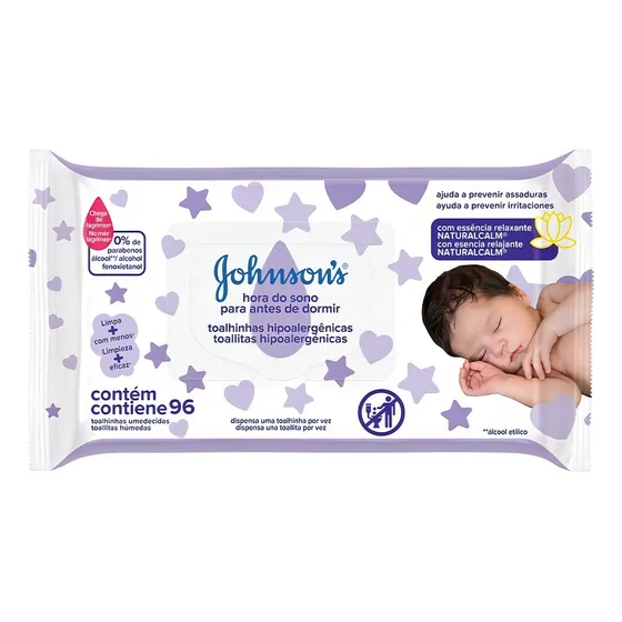 Toallitas húmedas Johnson's Baby Hora del Sueño 96 u