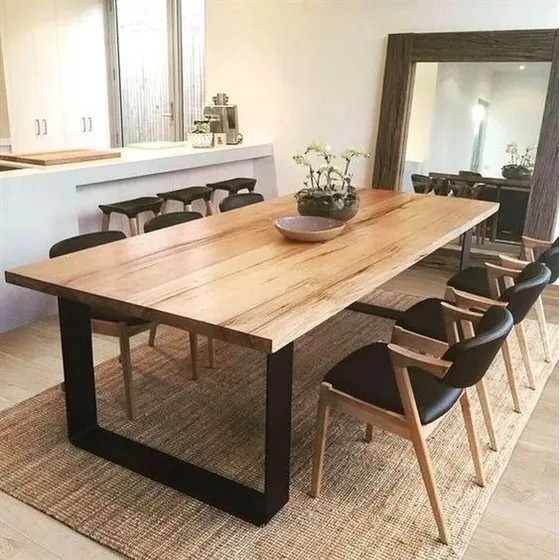 Mesa De Madera Para Comedor De 8 Personas Estilo Rústica 