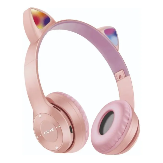 Auriculares Inalámbricos Bluetooth Orejas Gato Luces Led Ero