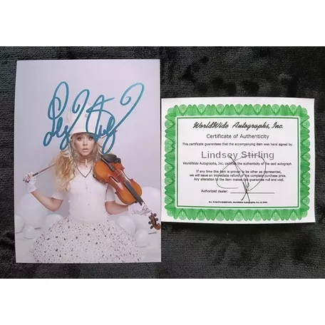 Lindsey Stirling Autografo En Foto De 5x7