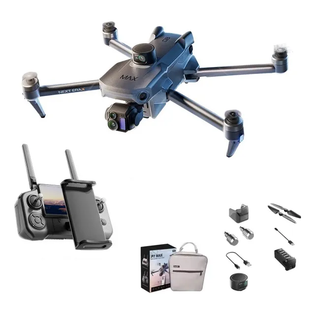 Dron Profesional P7 Max 8k Hdr Plegable Obstáculos Evitación