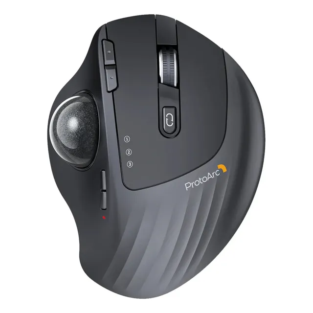Mouse Diestro Ergonómico Inalámbrico Trackball Protoarc Color Negro