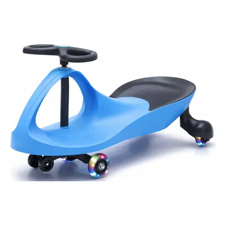 Carrinho De Rolimã Infantil Azul Com Preto, Com Roda Led