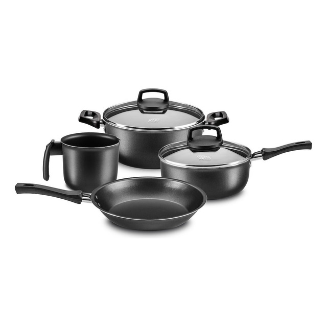 Conjunto De Panelas Antiaderente Safira 4 Peças Grafite Mta Conjunto De Panelas Antiaderente Safira 4 Peças Grafite Mta