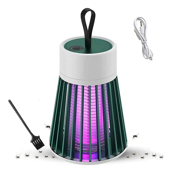 Lampara Mata Mosquito Atrapa Moscas Insecto Luz Ultravioleta Color Blanco Y Verde
