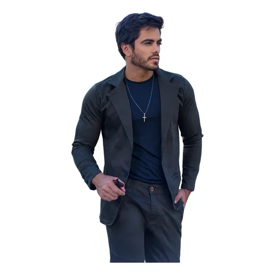 Blazer Masculino Esporte Fino Slim Fit Com Elastano Premium