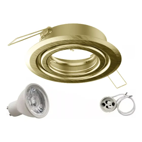 Pack X 10 Spot Embutir Dorado 7w Led Movil Alta Potencia  