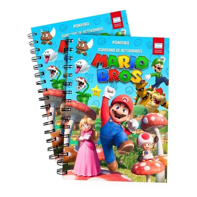 Cuaderno Mario Bros De Actividades Juegos Película Colorear 