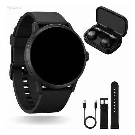 Smartwatch Pro Tela Amoled Com Nfc, Whatsapp Gps Integrados Preto
