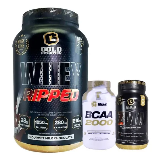 Whey Ripped + Bcaa 2000 + Zma. Combo Gold Nutrition. Outlet