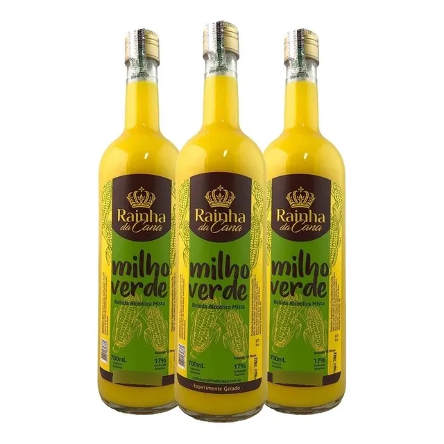 Cachaca De Milho Verde 700ml Kit 3 Cachaças Rainha Da Cana