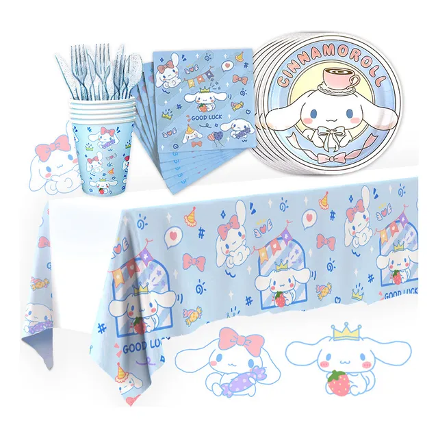 Kit Fiesta Cinnamoroll Platos Y Vasos Desechables 50pcs