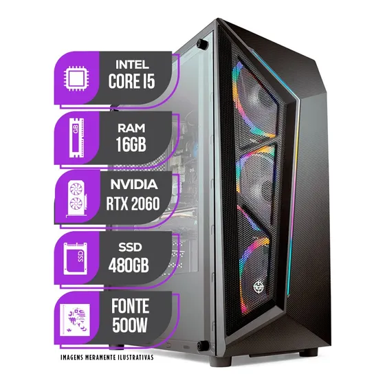 Pc Gamer Mancer, Intel I5, Rtx 2060, 16gb Ddr4, Ssd 480gb