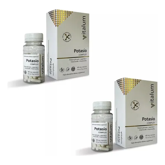Potasio Complex Vitalum Hgl Glicinato Aspartato Pack 2 30cap