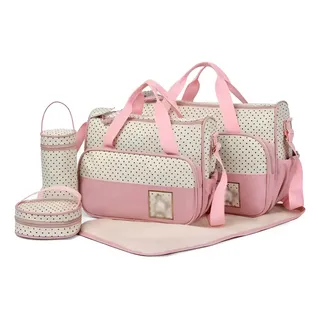 Conjunto De Bolsas Maternidade 5 Peças - Cor Rosa Rosa