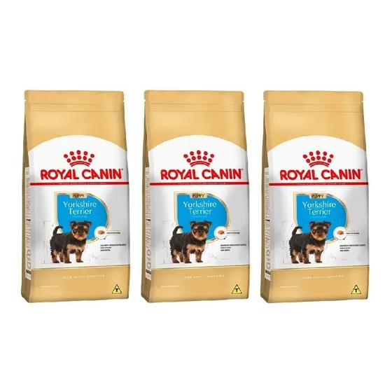 Ração Yorkshire Terrier Junior 2,5kg Royal Canin Kit 3 Unid.