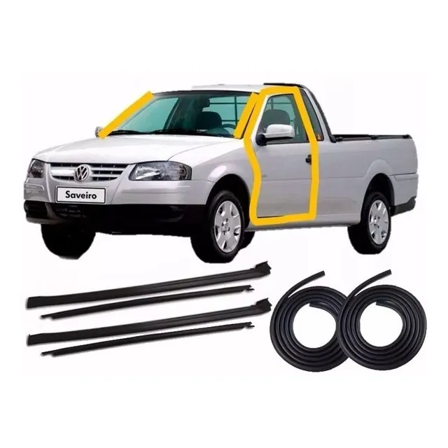 Kit Borracha 2 Portas Friso Lateral Para Brisa Saveiro G3 G4