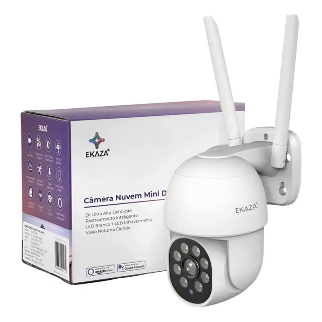 Câmera Externa Inteligente 2k Ip Wifi A8 Alexa Smart Ekaza