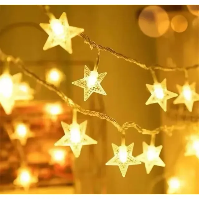 Guirnalda Estrellas Led 40 Led 6mts A Pila Decoracion Hogar