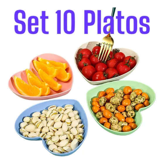 Bello Plato Con Forma De Corazón. Set 10+organizador