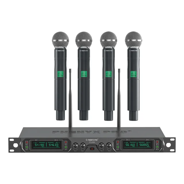 Sistema Micrófono Inalámbrico 4 Canales Microfono Phenyx Pro