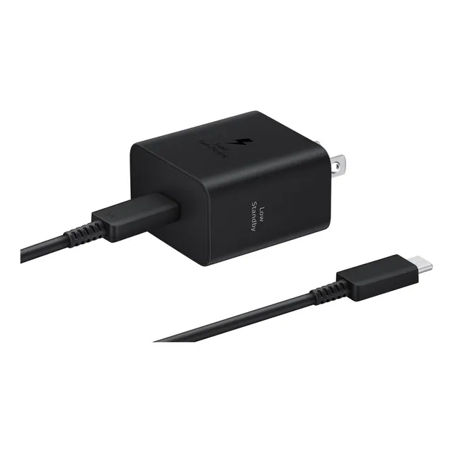 Cargador de Pared Samsung 45w 2024 EP-T4511XBEGCA Usb-c con Cable Incluido Carga Súper Rápida para Galaxy color negro