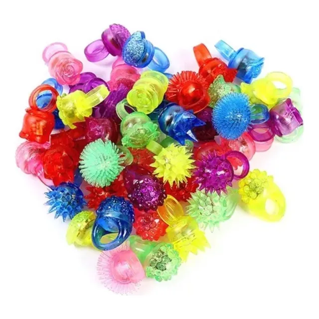 10 Anillos Luminosos Formas Led Silicona Cotillon