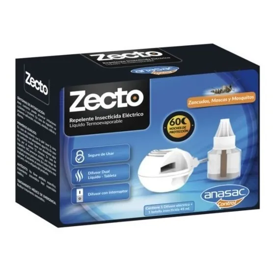 Insecticida Repelente Electrico Zecto + Difusor Liquido