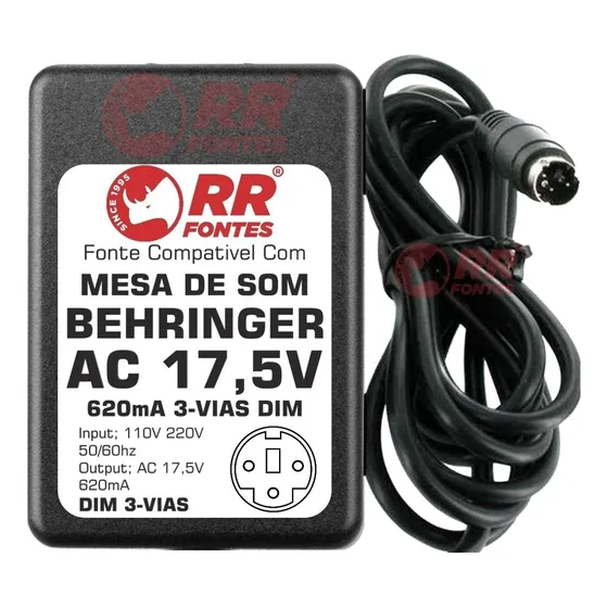 Fonte P/ Mesa Behringer 17,5v 620mah Compatível Diversos Mod