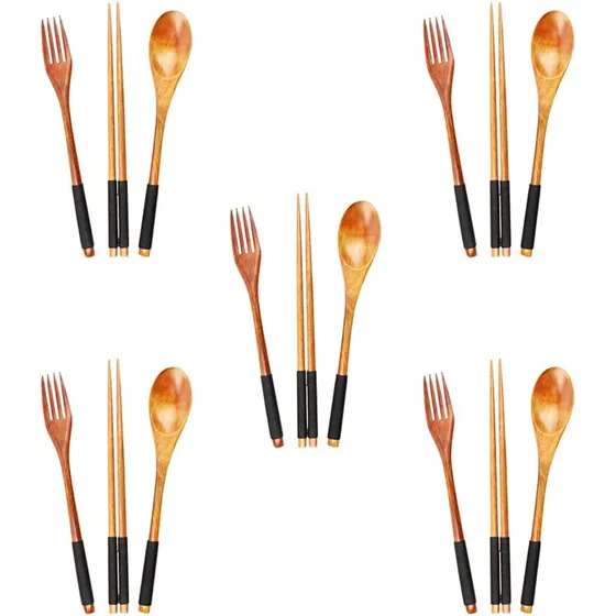 Printsupremacy Juego De Utensilios Japoneses De Madera De 3 