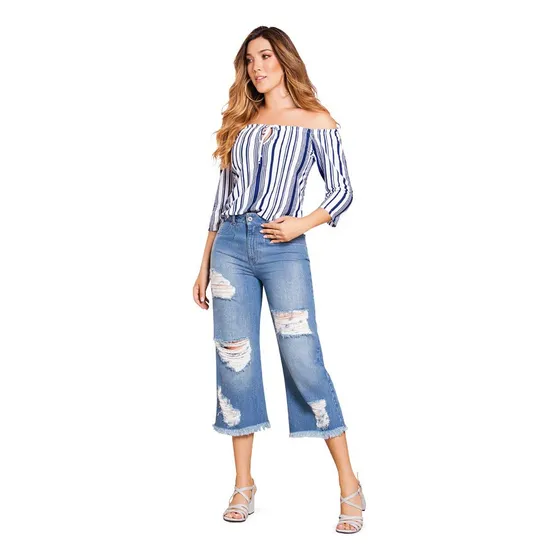 Jean Adulto Femenino Azul Mp