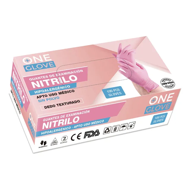 Guantes De Nitrilo Azul Reforzado Con Anmat Caja X 100u