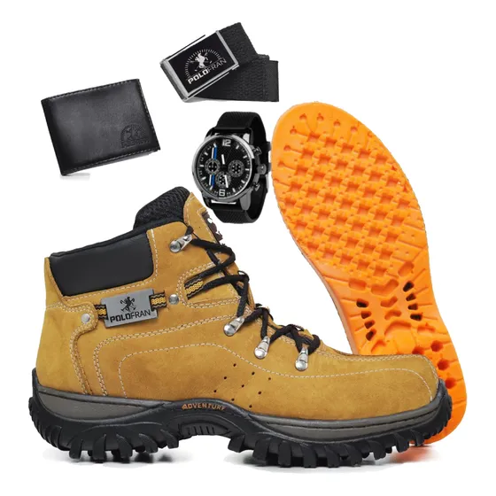 Bota Masculina Adventure Coturno Botina Com Brindes