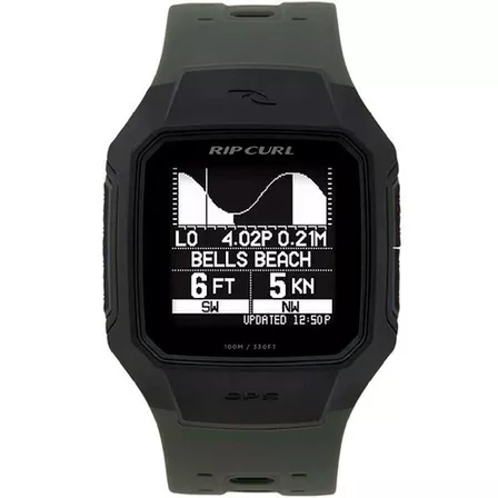 Relógio Rip Curl Masculino Searchgps Series 2 A1144 A313 Cor da correia Verde Cor do bisel Verde/Preto Cor do fundo Preto