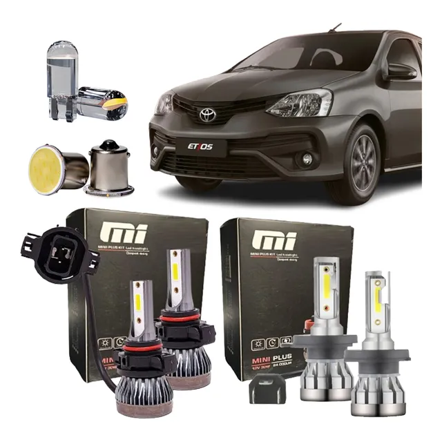 Lampara Cree Led Alta Baja Auxiliares T10 Stop Toyota Etios