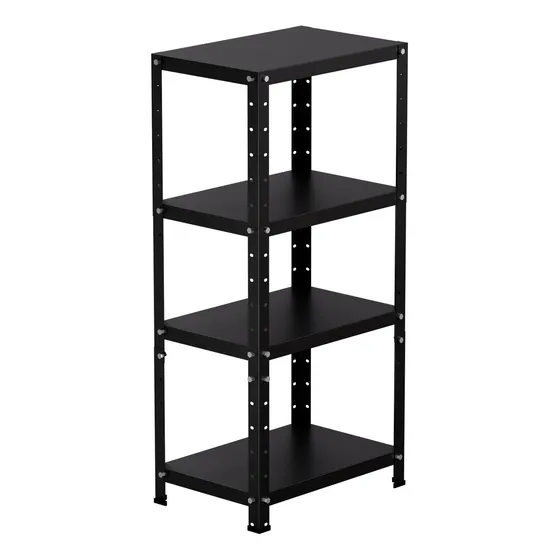 Prateleira Armário Aço Compacto P 60kg 4 Bandejas Tripartida Cor Preto